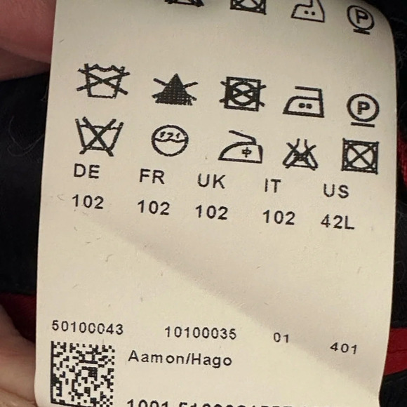 HUGO BOSS Aamon Hago Navy Blue Wool Career Blazer Sport Coat Red Label Size 42L - Picture 15 of 16